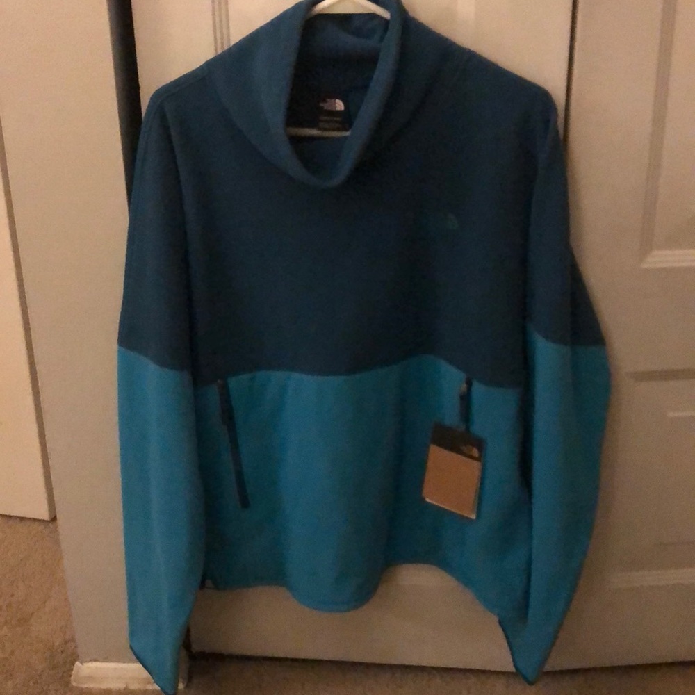 Teal North Face sweatshirt